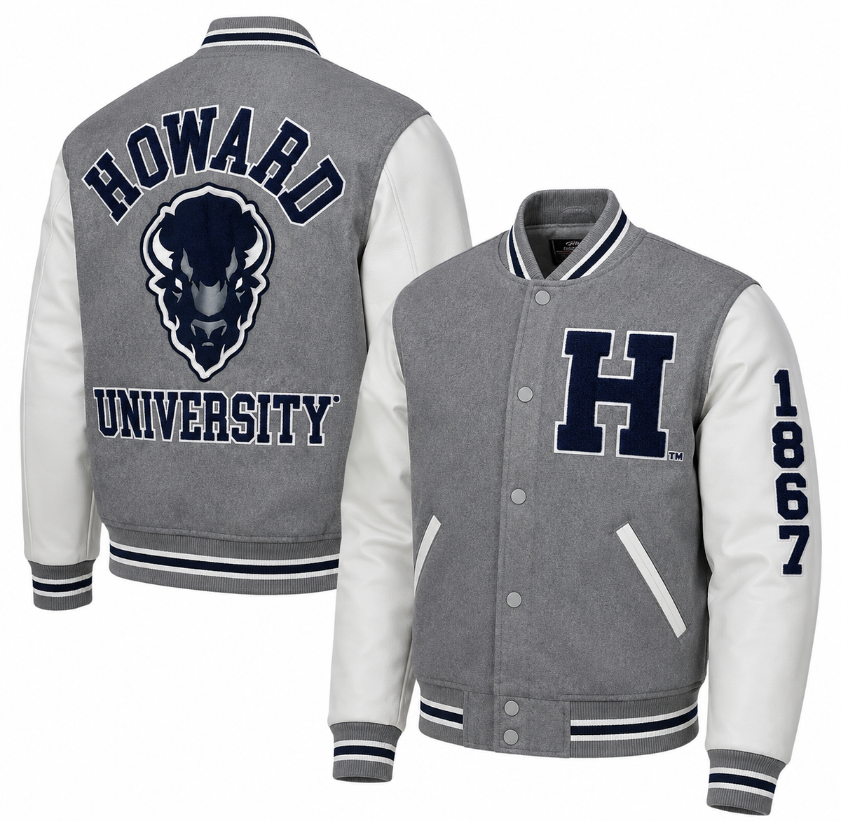 Howard Varsity letterman Jacket with Leather Sleeves