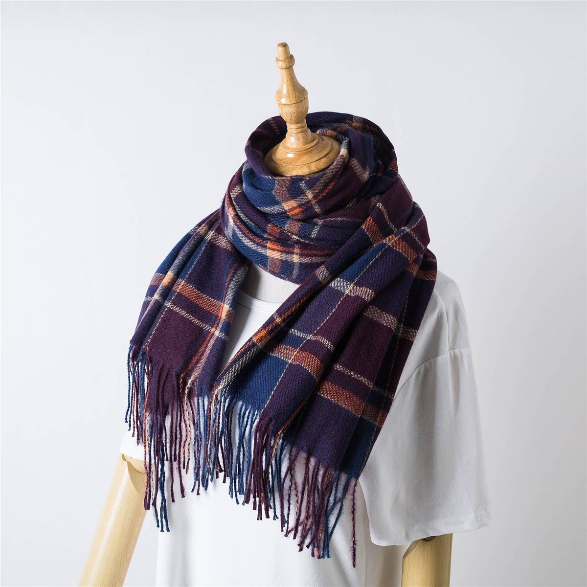 CLEARANCE: Purple and Blue Blanket Wrap Scarf