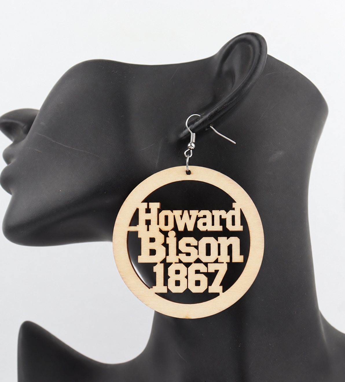 Howard Bison 1867 Wood Earrings