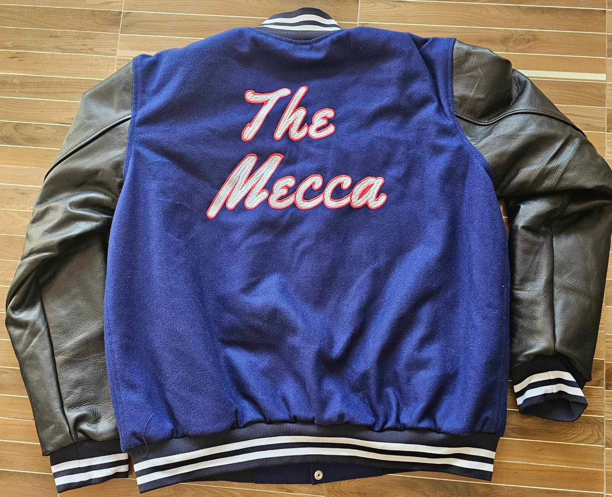 HU Letterman Varsity Jacket na may Leather Sleeves