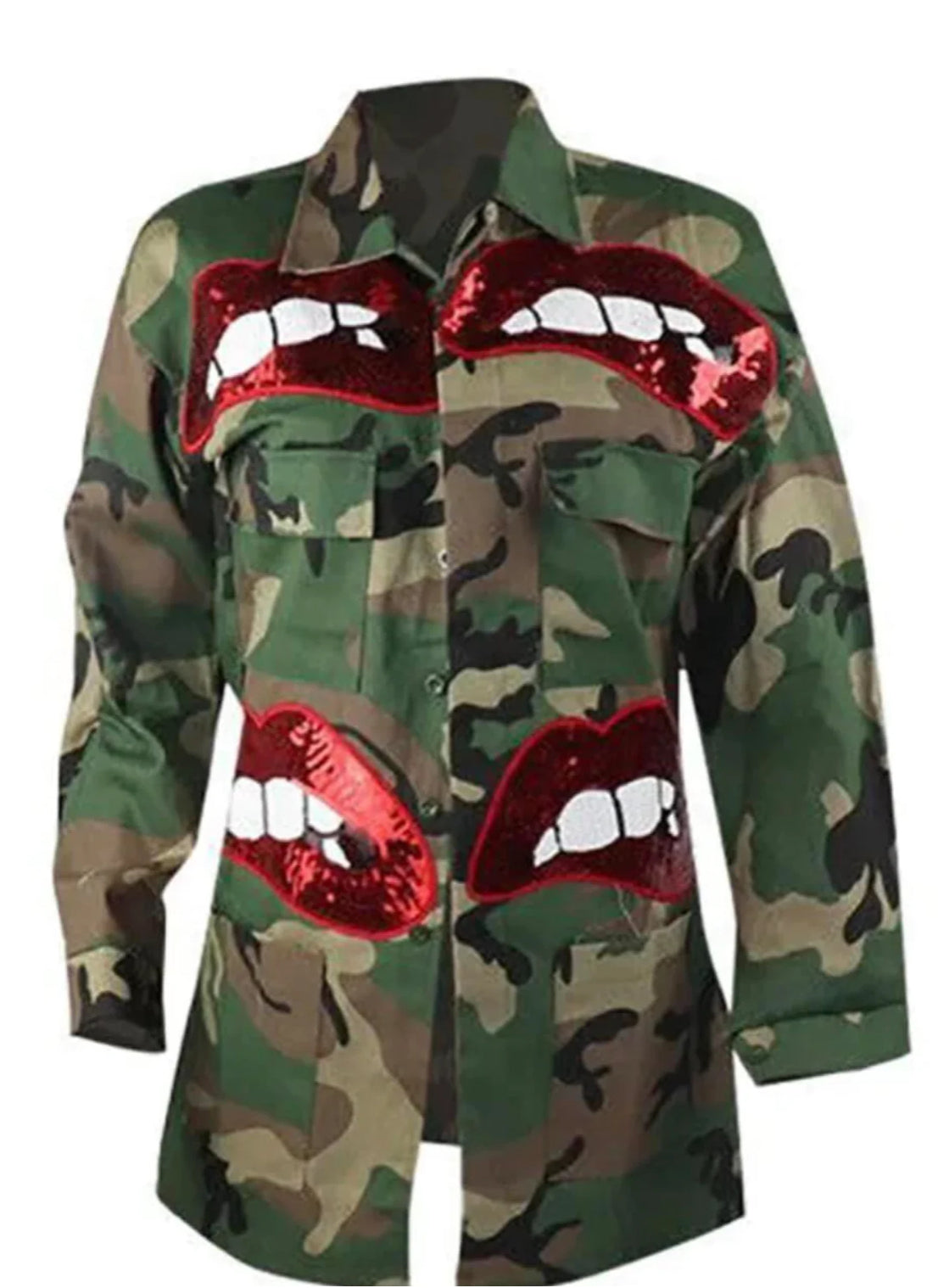 LIP PRINT CAMO JACKET