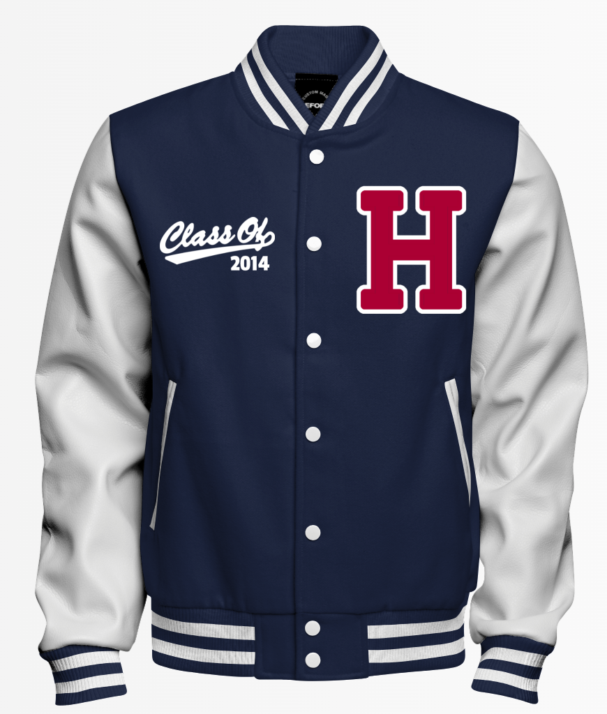 Howard Letterman Wool Jacket with Leather Sleeves - Class of 2014