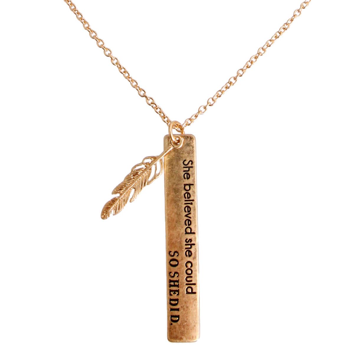 Long Gold She Believed Necklace
