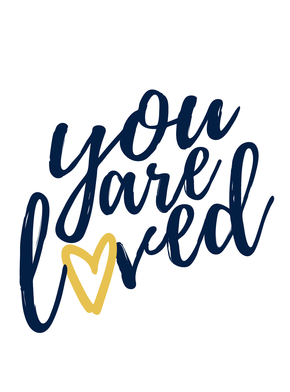 You Are Loved Script [White/Navy] - Greeting Card