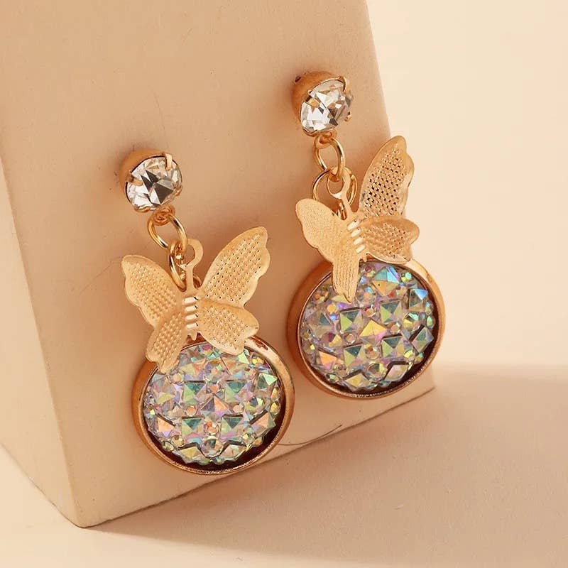 Sparkling Butterfly Wing Earrings