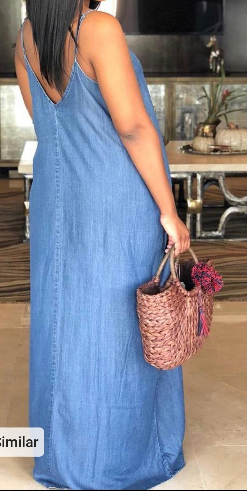 CLEARANCE: Denim maxi dress
