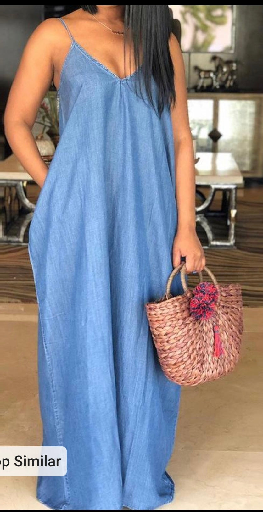CLEARANCE: Denim maxi dress