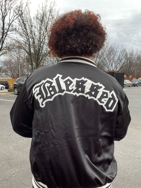 Too Blessed Varsity Bomber Jacket