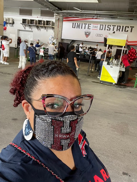 Howard Red Bling Face Mask