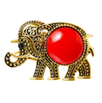 Elephant Hinged Bangle Bracelet