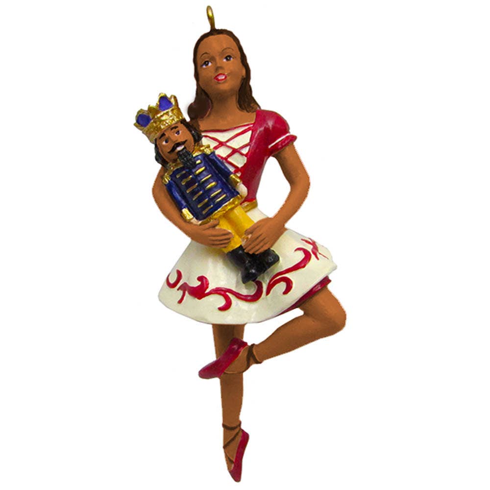 African American Clara on Pointe Ornament 4 inch