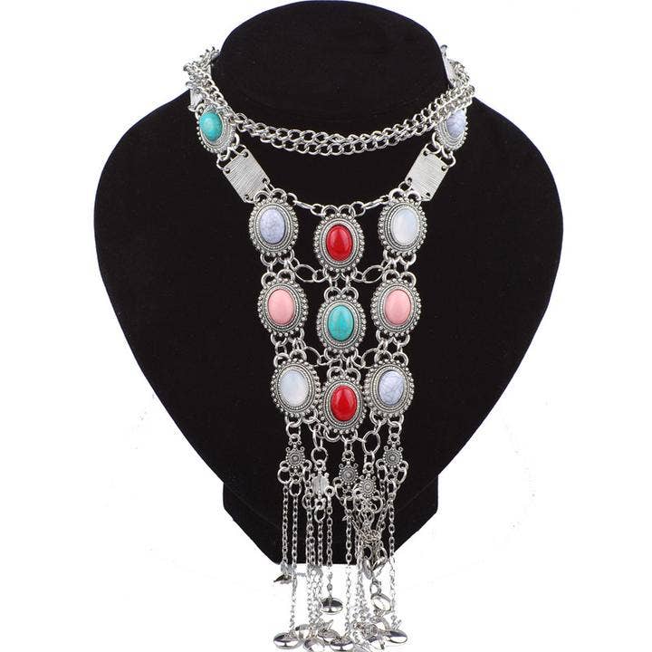 CLEARANCE: Silver Goddess Multilayer Chain Necklace