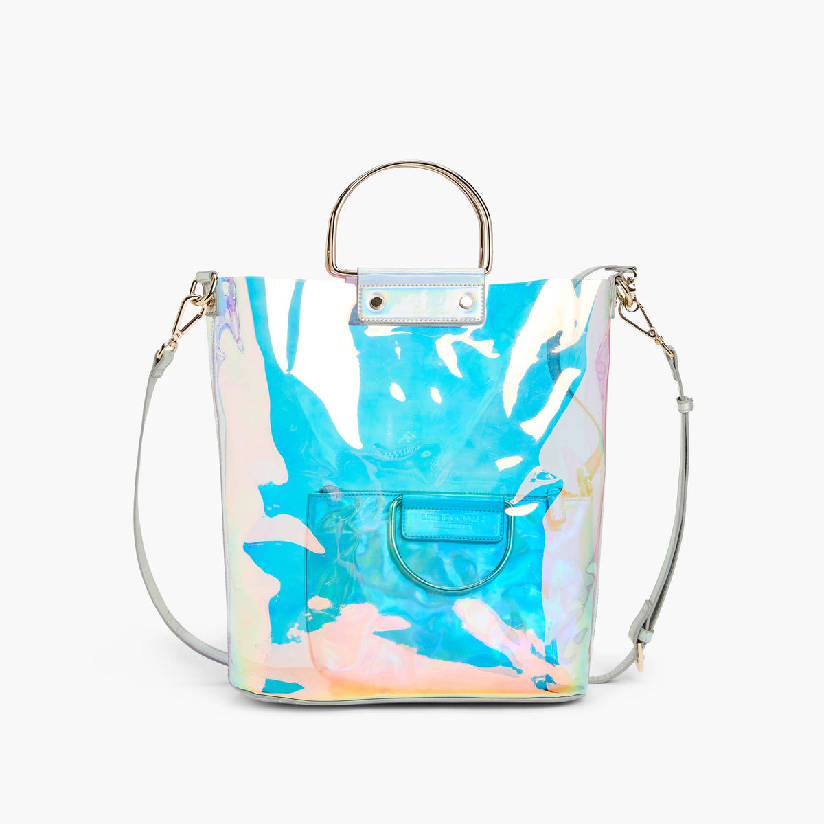 CLEARANCE: Micah Clear Hologram Tote Bag Set