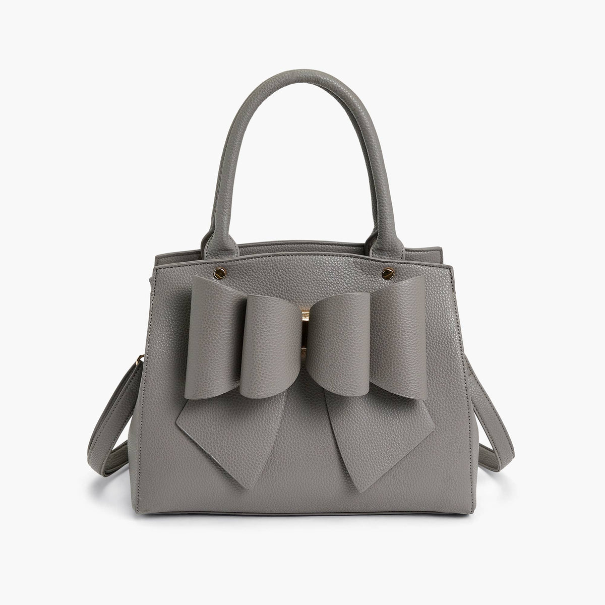 CLEARANCE: Gray Park Double Bowtie Satchel - Vegan Leather